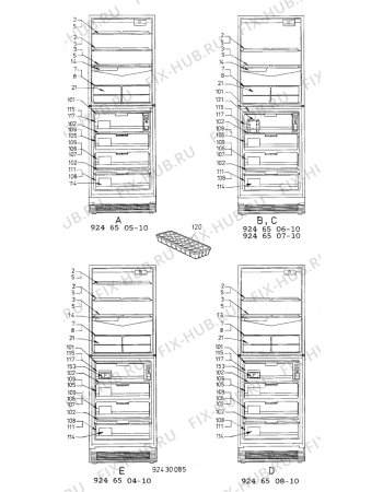 Взрыв-схема холодильника Electrolux ER3300B - Схема узла C10 Interior